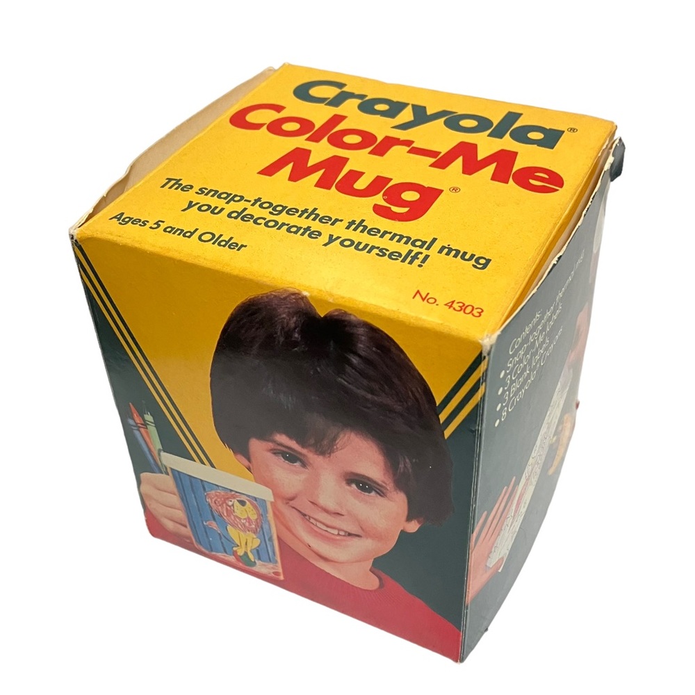 Vintage Crayola Binney & Smith Color-Me Mug with Crayons NEW